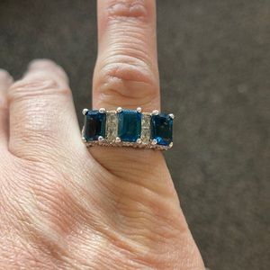 Judith Ripka blue topaz ring